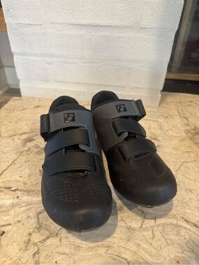 Black Bontrager Cycling Shoes with Triple-Strap Closure